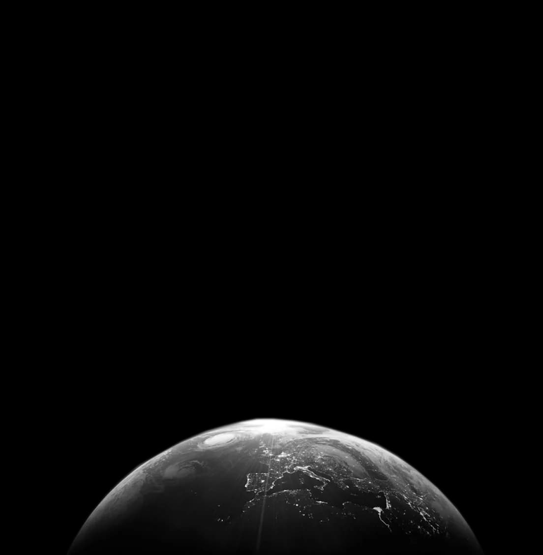 Earth seen from orbit at sunrise